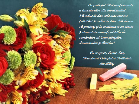 Felicitări de Ziua Profesorului!